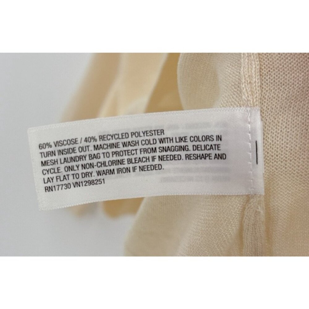 NWT‎ A New Day Ivory Bone Lightweight Knit V Neck Sweater Sz L Minimalist Simple - Picture 6 of 8